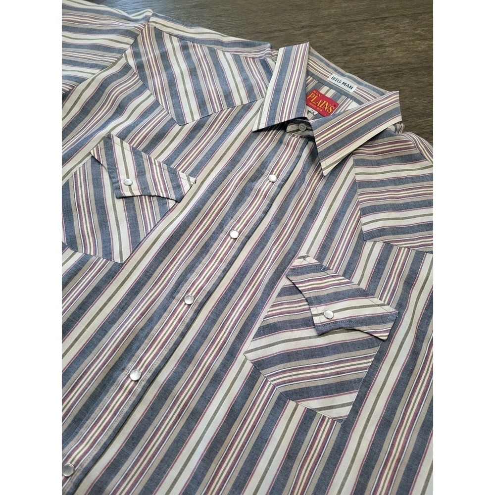 Ely Plains Shirt Mens 2XL Brown Blue Pearl Snap Western Plaid Short Sleeve
